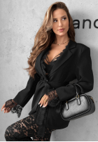 Elegancka Sako z koronkowymi akcentami Misty Muse čierna