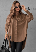 Asymetryczna Košeľa z kołnierzem Soft Darling khaki