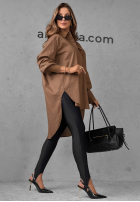 Asymetryczna Košeľa z kołnierzem Soft Darling khaki