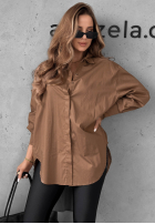 Asymetryczna Košeľa z kołnierzem Soft Darling khaki