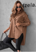 Asymetryczna Košeľa z kołnierzem Soft Darling khaki