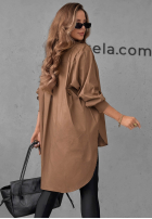Asymetryczna Košeľa z kołnierzem Soft Darling khaki