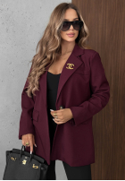 Elegancka Sako z kołnierzem Timeless Poise bordová