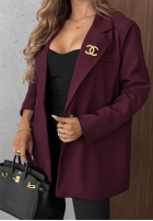 Elegancka Sako z kołnierzem Timeless Poise bordová
