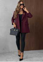 Elegancka Sako z kołnierzem Timeless Poise bordová