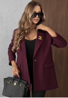Elegancka Sako z kołnierzem Timeless Poise bordová