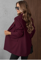 Elegancka Sako z kołnierzem Timeless Poise bordová