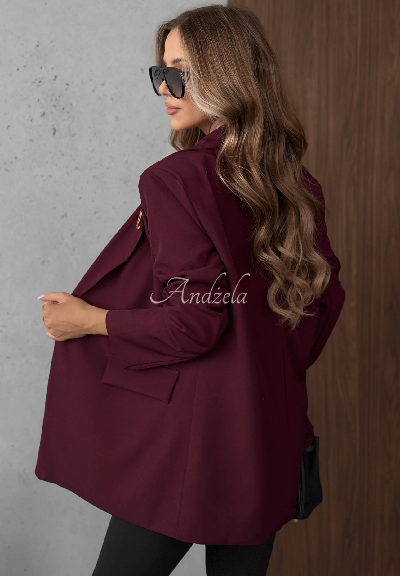 Elegantné sako s golierom Timeless Poise bordová
