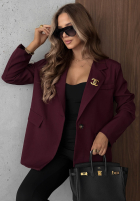 Elegancka Sako z kołnierzem Timeless Poise bordová
