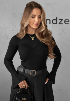Blúzka z siateczką i szerokimi rękawami Honey Glow čokoládová