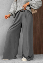 Eleganckie Nohavice wide leg z zakładkami Timeless Poise čokoládové