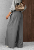 Eleganckie Nohavice wide leg z zakładkami Timeless Poise čokoládové