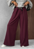Eleganckie Nohavice wide leg z zakładkami Timeless Poise čokoládové