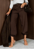 Eleganckie Nohavice joggery z gumką pasu Timeless Poise sivé