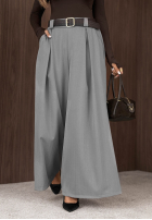 látkové Nohavice wide leg z paskiem Simple Elegance čierne
