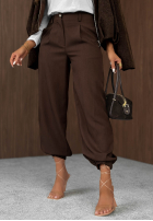 Eleganckie Nohavice joggery z gumką pasu Timeless Poise sivé