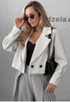 Krótki Kabát z kołnierzem Casual Calm Svetlosivá