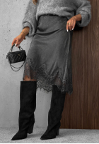 Sukňa  maxi z koronką Subtle Lace čokoládová