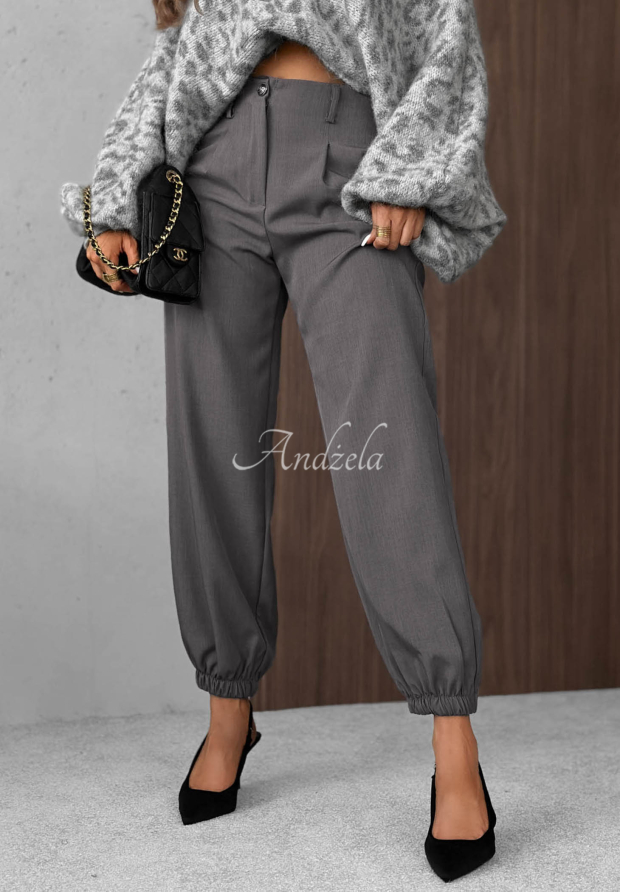 Elegantn&eacute; joggery s elastick&yacute;m p&aacute;som Good For Me siv&eacute;