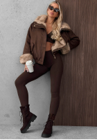 Bunda parka z futerkiem Frozen Kiss čokoládová