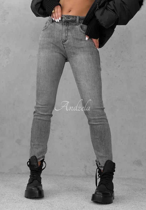 Skinny dž&iacute;nsy Pretty Basic siv&eacute;