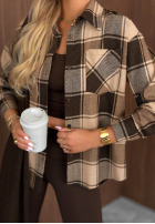 Košeľa w kratę Everyday Crush béžovo-Sivá