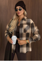 Košeľa w kratę Everyday Crush béžovo-Sivá