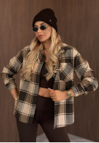 Košeľa w kratę Everyday Crush béžovo-Sivá