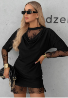 Šaty mini z koronką Elegant Affair čierna