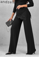 Elegancki Súprava Blúzka z koronką i Nohavice Boss Babe čierne