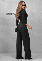 Elegancki Súprava Blúzka z koronką i Nohavice Boss Babe čierne
