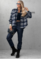 Košeľa z kołnierzem w kratę Maple Plaid tmavomodrá