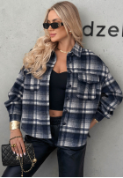 Košeľa z kołnierzem w kratę Maple Plaid tmavomodrá