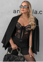 Koronkowy gorset na ramiączkach Lace Doll čierne