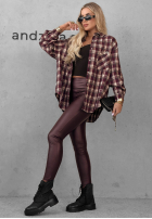 Košeľa z kieszenią w kratę Chocolate Cookie čučoriedková