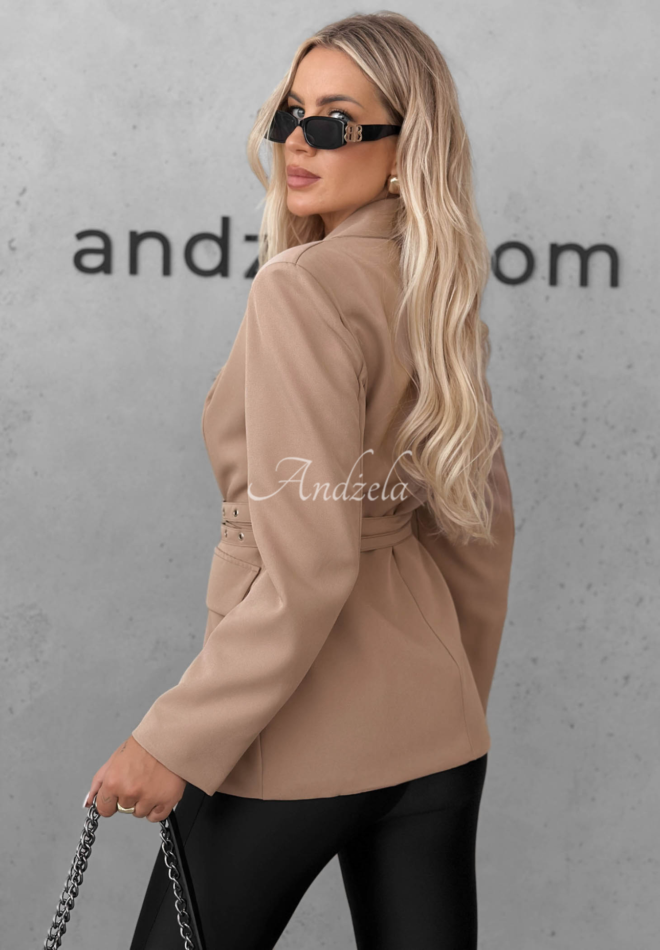 Klasické pásikavé sako Bella Chic Mokka