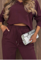 Blúzka longsleeve z dekoltem w serek Simple Day bordová