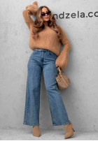 Moherowy Sveter z szerokimi rękawami Cloudly ťavý