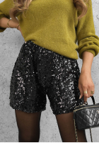 Krótkie cekinowe spodenki Sparkle Desire čierne