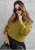 Miękki Sveter z alpaką  Warm Enough horčicový