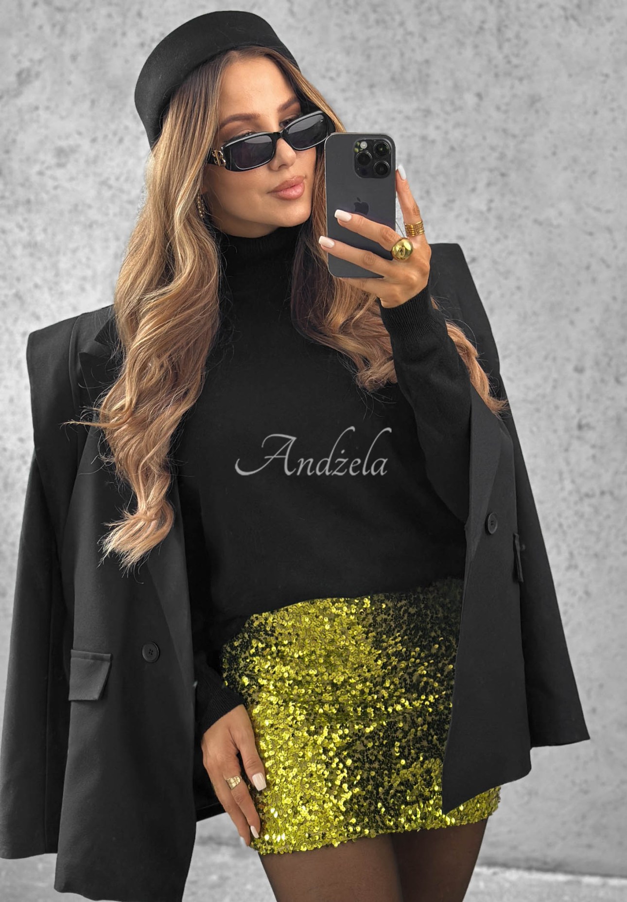 Flitrovaná minisukňa Glitter Doll zelený awokado