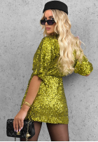 Cekinowa Šaty mini Glitter Doll zelená