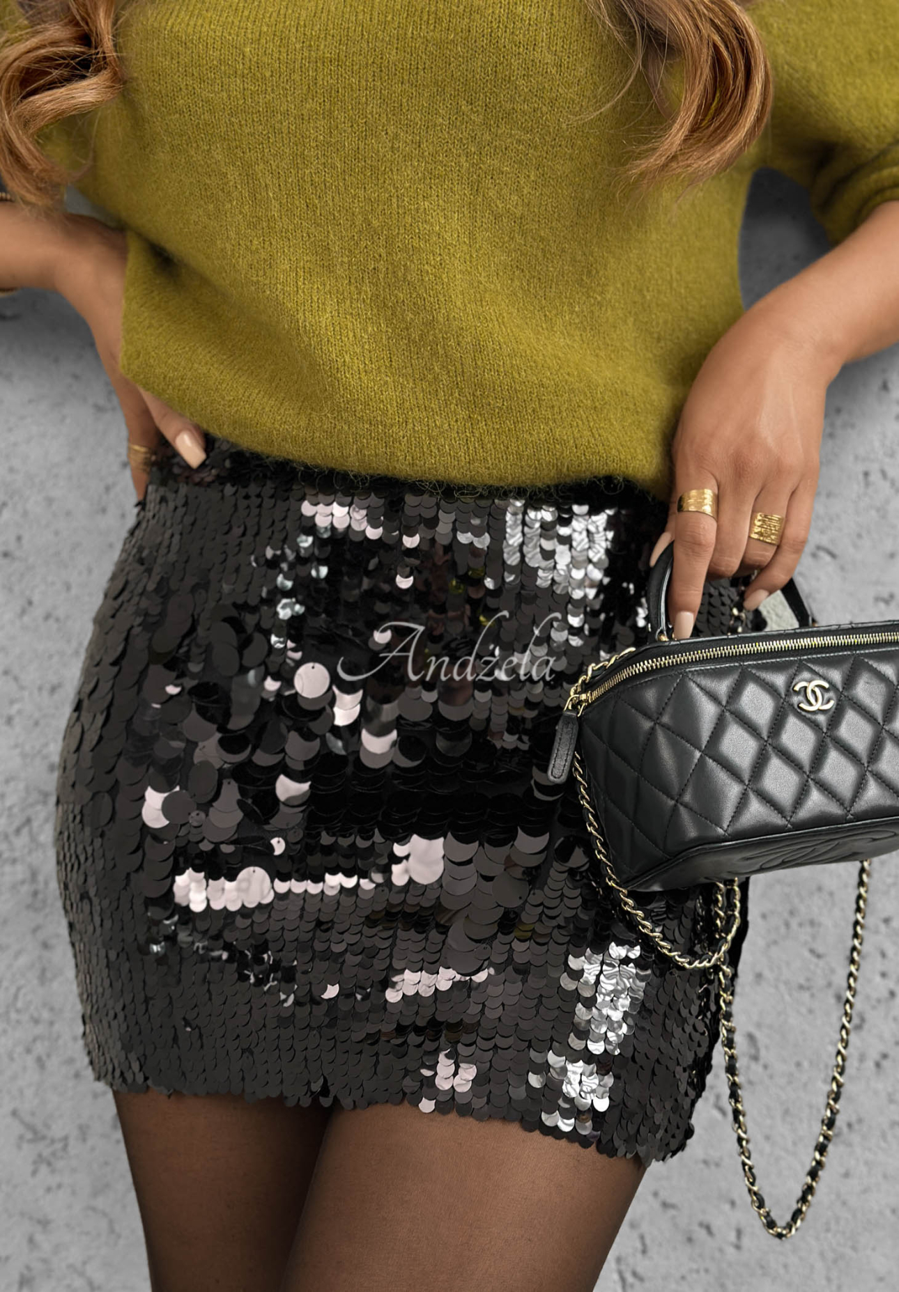 Flitrovaná minisukňa Shimmer Darling čierna
