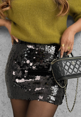 Flitrovaná minisukňa Shimmer Darling čierna