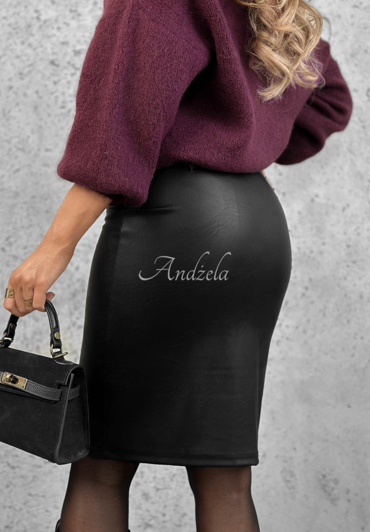 Koženková ceruzková sukňa Secret Look čierna