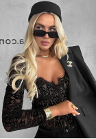 Gorsetowa Blúzka longsleeve z koronki Pure Seduction čierna