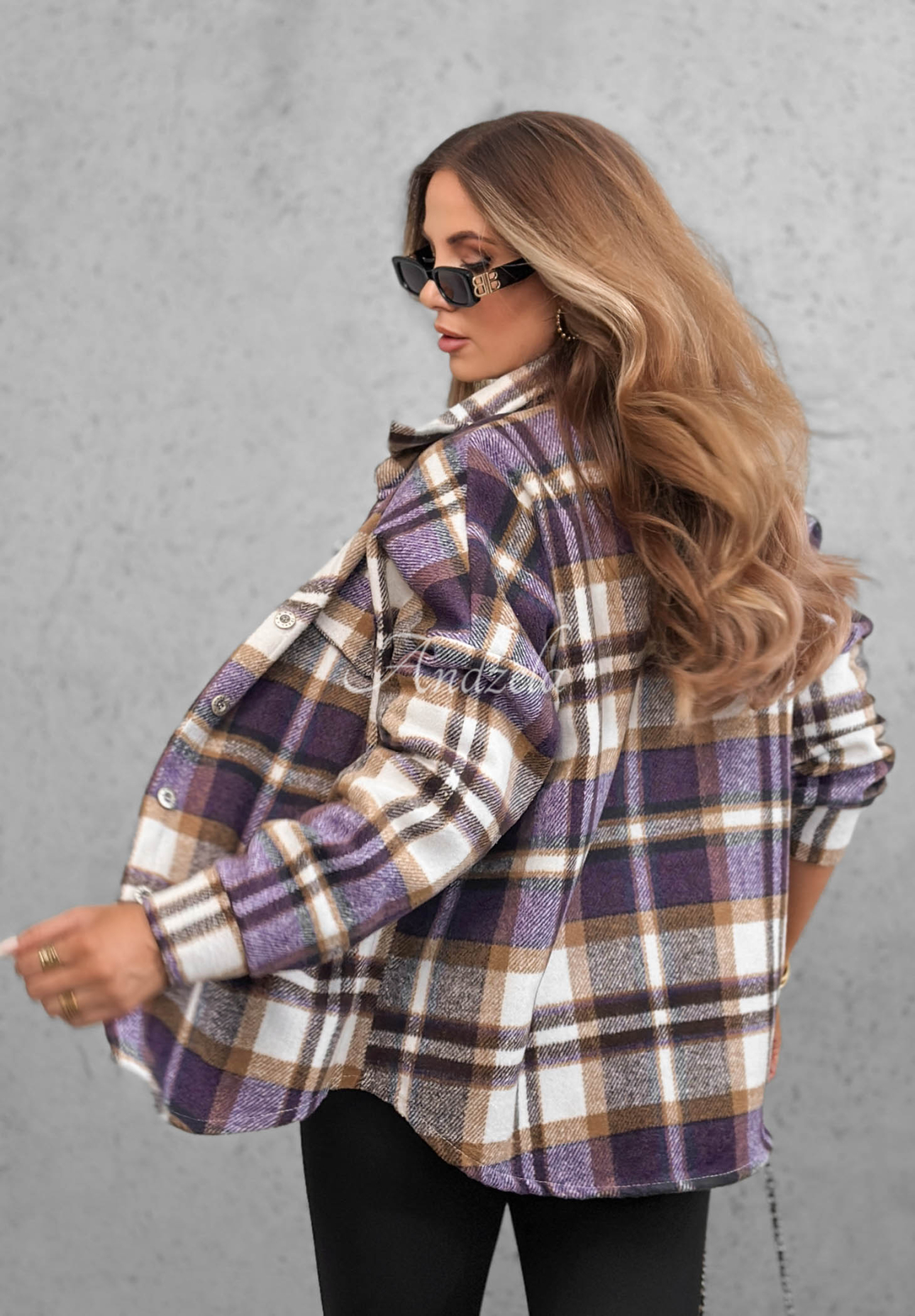 Vrchná košeľa károvaná Chestnut Check čučoriedková