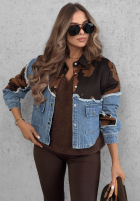 džínsová Bunda w łatki Denim Cowgirl modrá