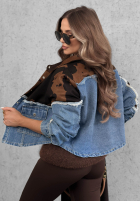 džínsová Bunda w łatki Denim Cowgirl modrá