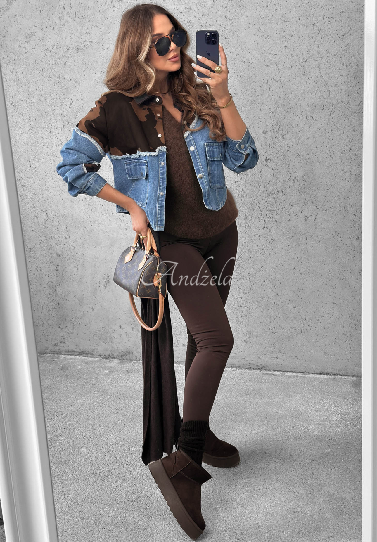Džínsová bunda so semišovými detailmi Denim Cowgirl modrá